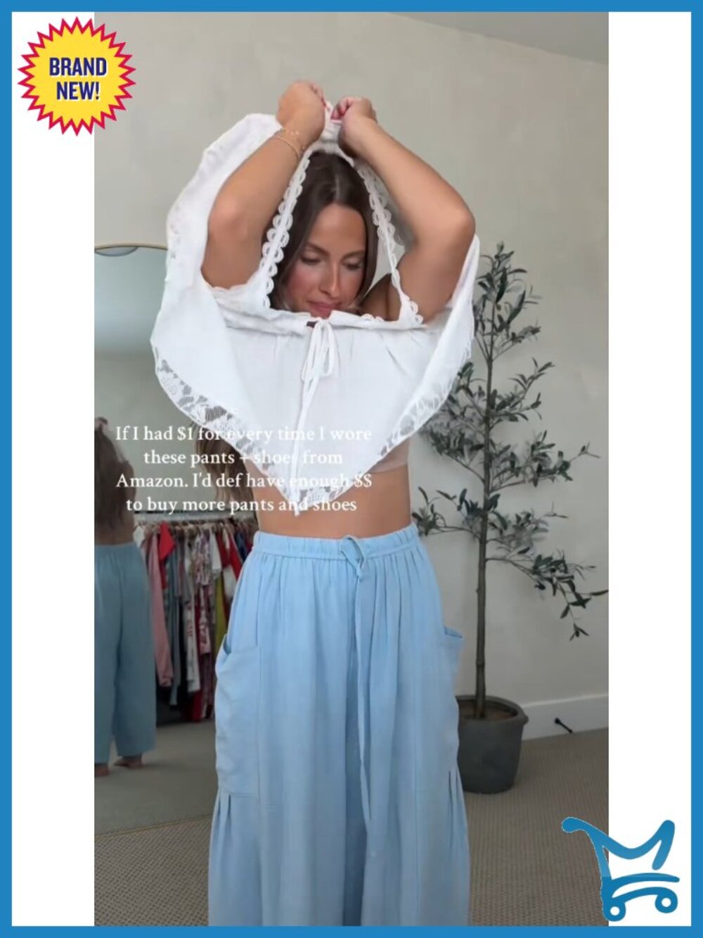 Cotton Lace Tank Top - Boho Crop Top Summer Beach Y2k - Picture 4 of 5